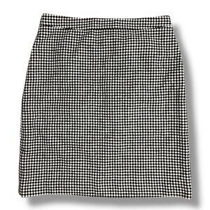 Talbots Black White Houndstooth Wool Blend Pencil Skirt Women’s Size 10